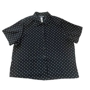 Sag Harbor VTG Polka Dot Blouse Flap Back